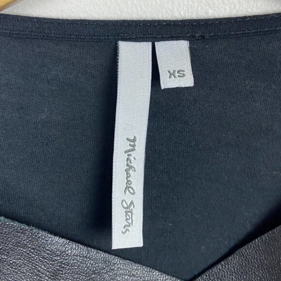 Revolve Michael Stars 100% Leather Lea Moto Asymmetric Zip Jacket Size XS Boho - Picture 4 of 14